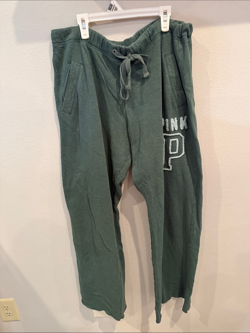 PINK Victoria's Secret Olive Green Drawstring Lounge Pants